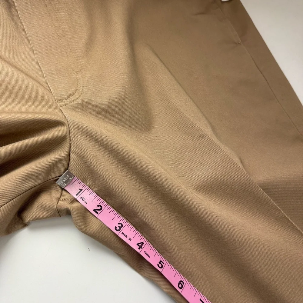 LL Bean Wrinkle Free Dress Chino Pants Mens 38 x 30.25 Dark Khaki Tan 292258 NWT